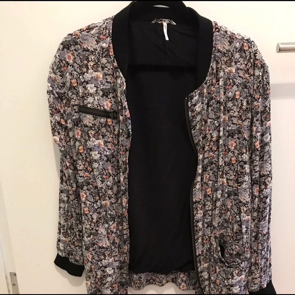 Free People Long Floral Jacket